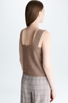 Wool knit straight-fit short top