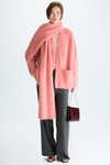 Detachable scarf long-haired oversize short coat