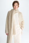 Detachable scarf long-haired oversize short coat