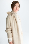 Detachable scarf long-haired oversize short coat