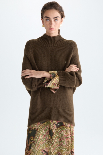 MOHAIR OVERSIZE MOCK-NECK SWEATER