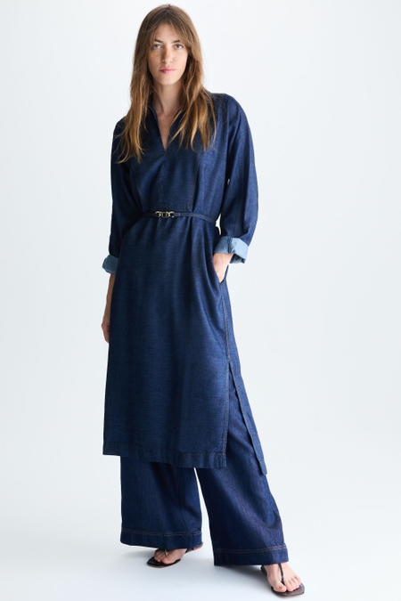 VESTIDO MIDI OVERSIZE DENIM CADENA