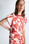 Cala Frida print twill fitted dress