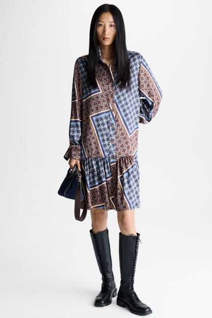 CUBIFLOR PRINT TWILL SHIRT DRESS