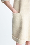 Pocket-detailed faux-leather woven straight-fit dress