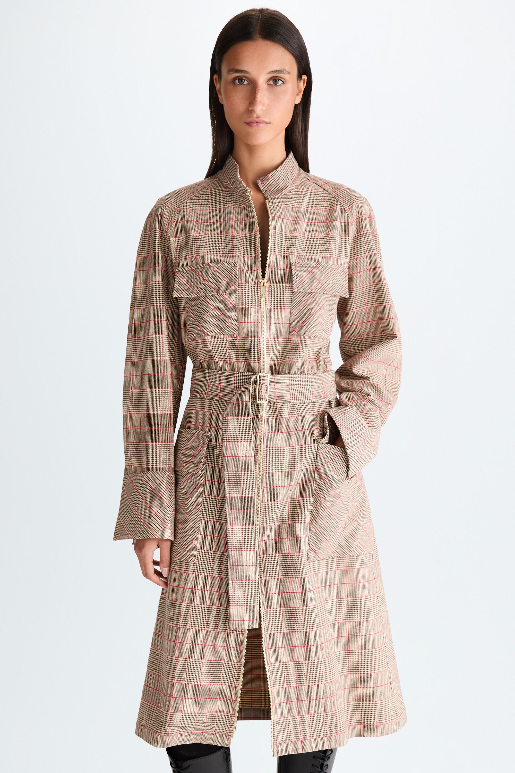 Vestido evasé doble tela cuadros