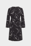 Trazo Cala print double-faced fitted dress