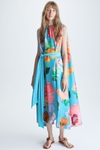 GOUACHE PRINT TWILL MIDI DRESS