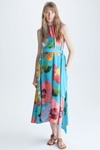 GOUACHE PRINT TWILL MIDI DRESS