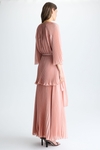 Pleated chiffon A-line dress