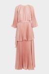 Pleated chiffon A-line dress