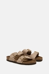 Suede flat slides