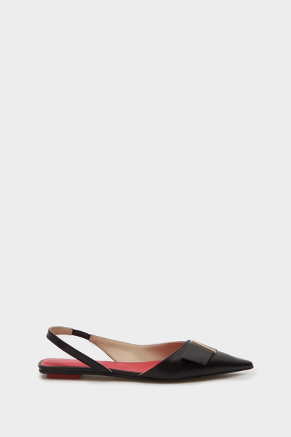 OBI LEATHER SLINGBACK FLATS