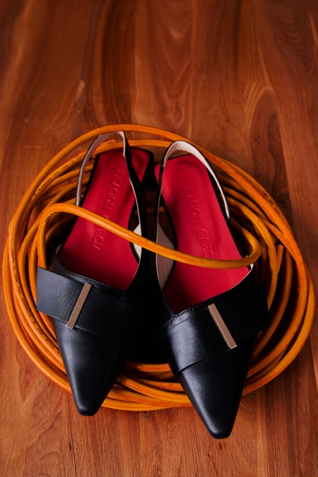 OBI LEATHER SLINGBACK FLATS