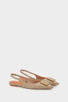 Cubo leather slingback flats