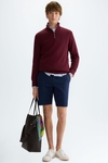 Cotton twill regular fit bermuda shorts