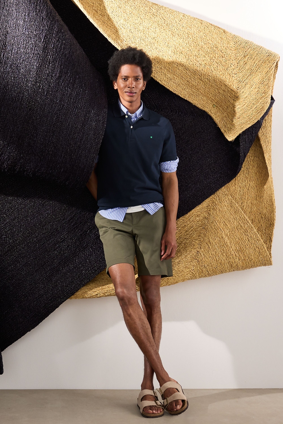 BERMUDA REGULAR FIT SARGA ALGODÓN