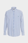 Windowpane check poplin shirt