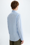 Micro check linen shirt