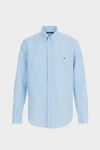 Micro check linen shirt