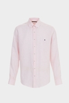 Micro check linen shirt