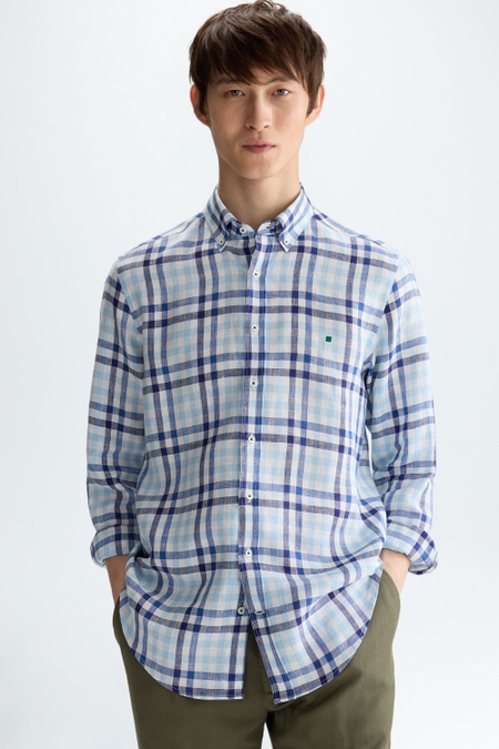 CAMISA LINO CUADROS