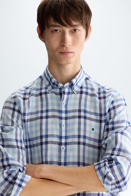 CAMISA LINO CUADROS