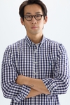 Gingham check poplin shirt