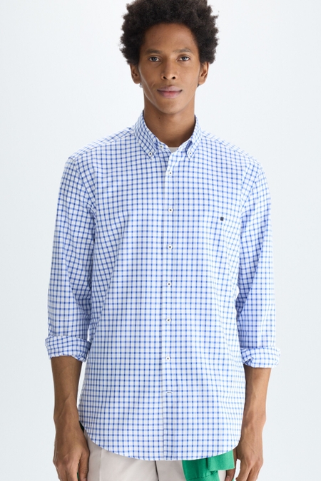 WINDOWPANE CHECK TWILL SHIRT