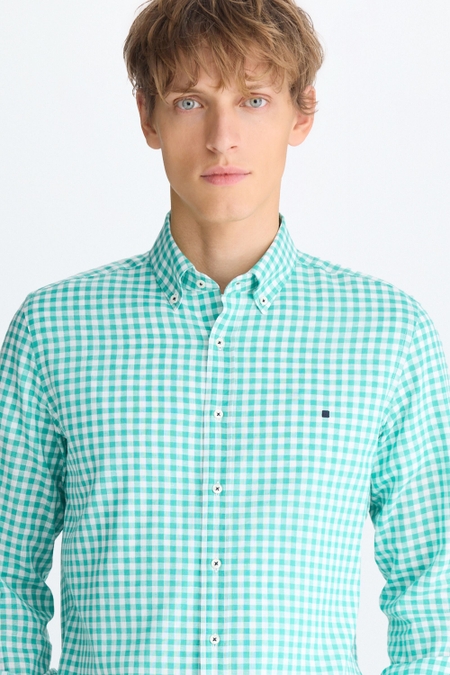 CAMISA LINO ALGODÓN CUADRO VICHY