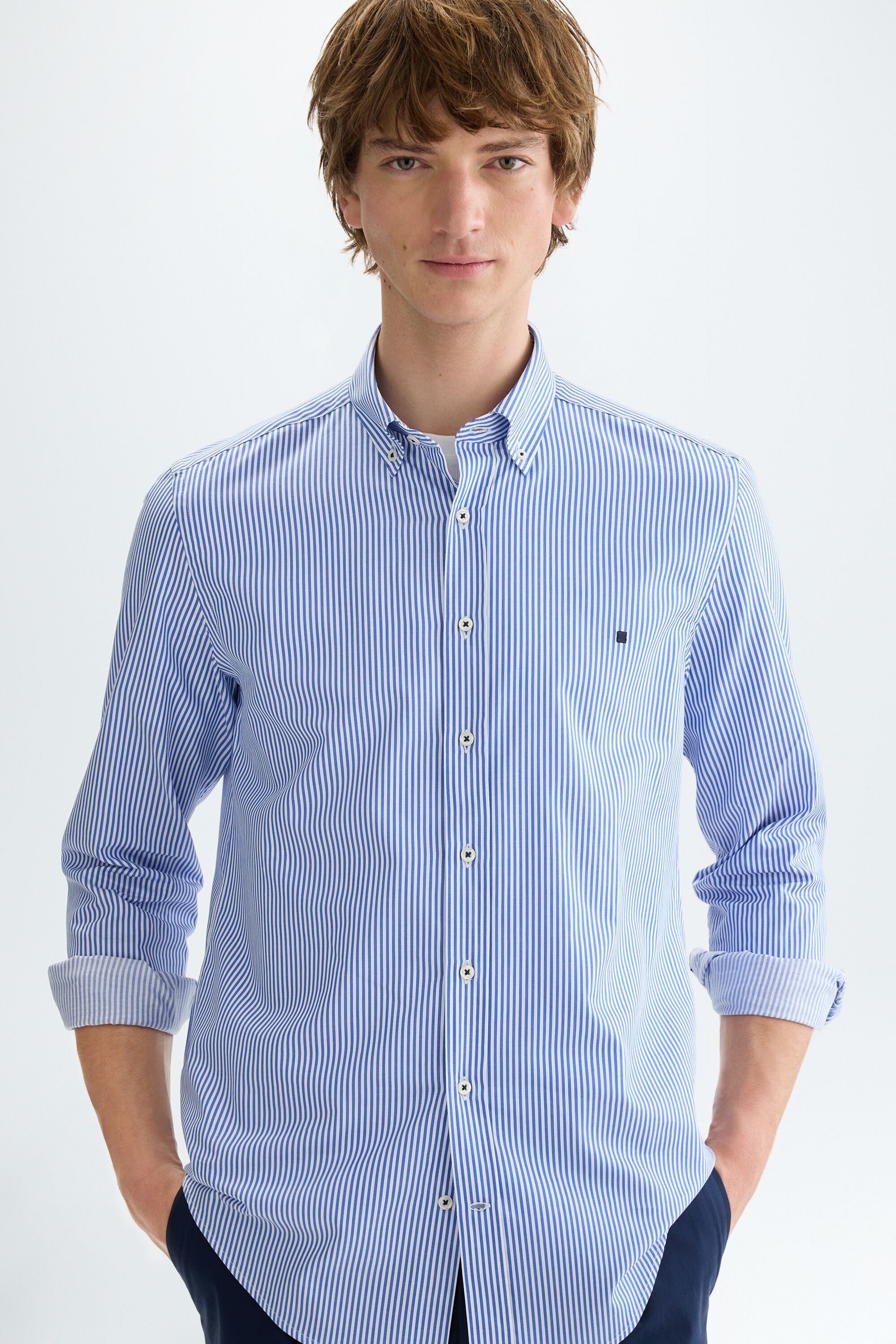 Candy stripe twill shirt