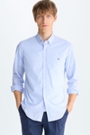 Gingham check poplin shirt