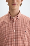 Gingham check poplin shirt