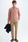 Gingham check poplin shirt