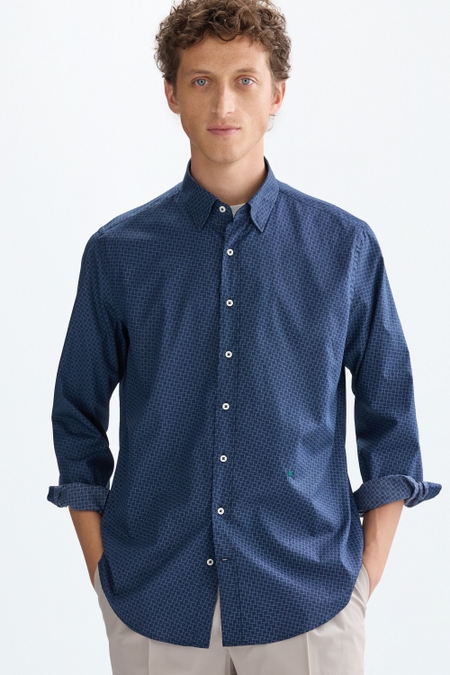 CAMISA POPELÍN ESTAMPADO CUBO DOTS