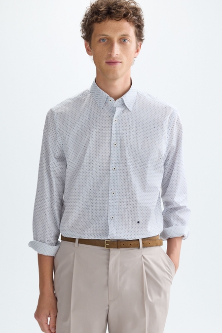 CAMISA POPELÍN ESTAMPADO ORIGAMI SOPA DE LETRAS