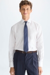 Spread collar textured shirt