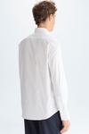 Spread collar textured shirt