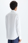 Spread collar linen shirt