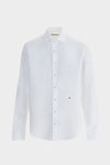 Spread collar linen shirt