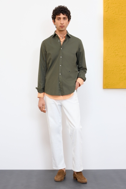 SPREAD COLLAR TWILL SHIRT