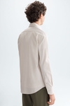 Spread collar twill shirt