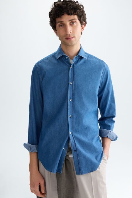 CAMISA DENIM CUELLO ITALIANO