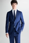 Zig-zag woven wool classic fit suit jacket