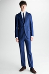 Zig-zag woven wool classic fit suit jacket