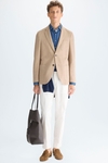 Cotton textured knit relaxed fit blazer