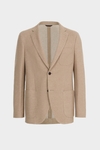 Cotton textured knit relaxed fit blazer