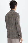 Prince of Wales check cotton knit relaxed fit blazer