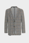 Prince of Wales check cotton knit relaxed fit blazer