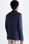 Windowpane check wool bouclé relaxed fit blazer